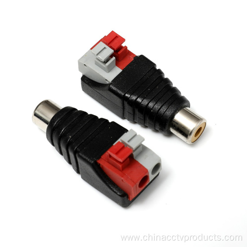 RCA Type Cable Female Connector with Screwless Terminal